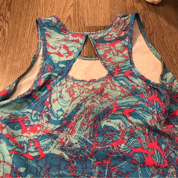 Ivivva by Lululemon Racerback Tank Top Girls Size 10 Pink Blue - Picture 3 of 4